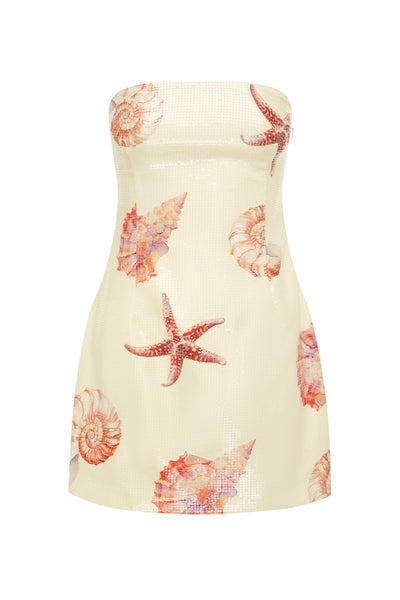 IBIZA MINI DRESS - SAND SEASHELL