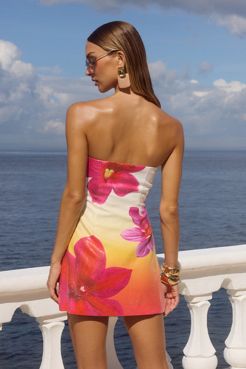 IBIZA MINI DRESS - TROPICAL OMBRE