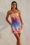 IBIZA STRAPLESS SEQUIN MINI DRESS - NADIA PINK OMBRE