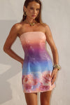 IBIZA STRAPLESS SEQUIN MINI DRESS - NADIA PINK OMBRE