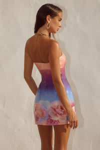 IBIZA STRAPLESS SEQUIN MINI DRESS - NADIA PINK OMBRE