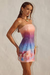 IBIZA STRAPLESS SEQUIN MINI DRESS - NADIA PINK OMBRE
