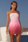 IBIZA STRAPLESS SEQUIN MINI DRESS - STRAWBERRY SHORTCAKE OMBRE