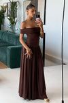 MANALLA MAXI DRESS - BROWN