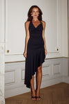 INDIANA ASYMMETRICAL MAXI DRESS - BLACK