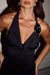 INDIANA ASYMMETRICAL MAXI DRESS - BLACK