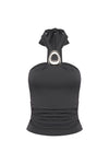 INDIANA KEYHOLE HALTER TOP - SLATE