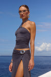 INDIANA KEYHOLE HALTER TOP - SLATE
