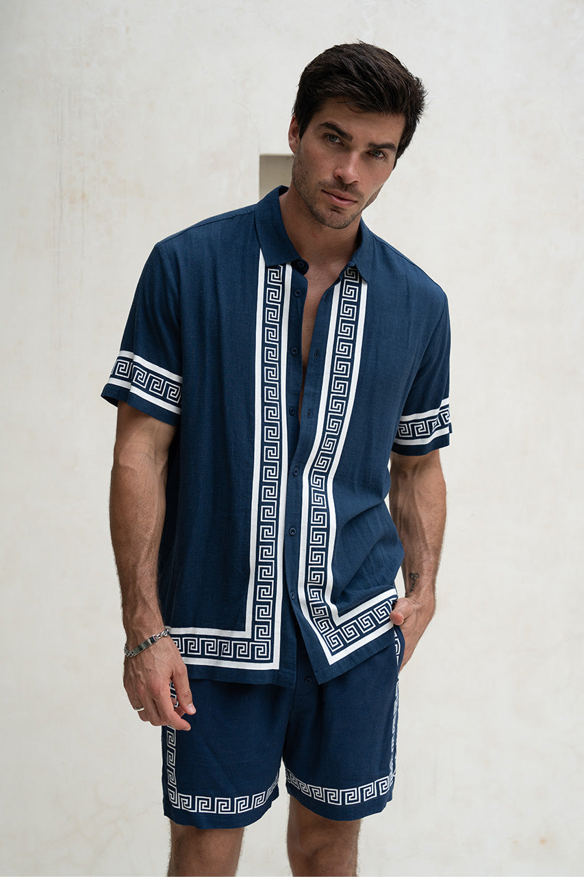 JACOB SHIRT - NAVY/WHITE