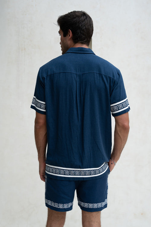 JACOB SHIRT - NAVY/WHITE