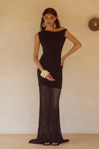 JACQUES KNIT MAXI DRESS - BLACK