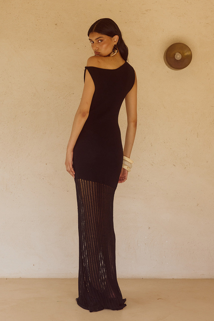 JACQUES KNIT MAXI DRESS - BLACK