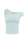 JASMINE ONE SHOULDER TOP - ICE BLUE