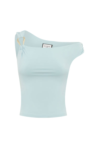 JASMINE ONE SHOULDER TOP - ICE BLUE