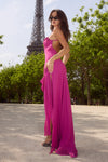 JIONNI RUFFLE MAXI DRESS - BERRY