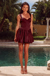 JOELLE MINI DRESS - WINE