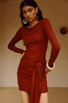 JUDAH SLEEVED MINI DRESS - RED