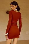 JUDAH SLEEVED MINI DRESS - RED
