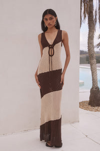 JULIE MAXI DRESS - SAND/CHOCOLATE