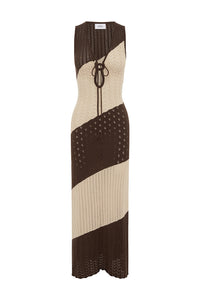 JULIE MAXI DRESS - SAND/CHOCOLATE