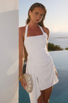 JUSTINA SQUARE NECK MINI DRESS - IVORY