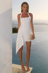 JUSTINA SQUARE NECK MINI DRESS - IVORY