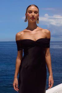 KADIE OFF SHOULDER MAXI DRESS - BLACK