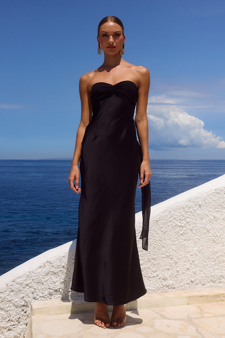 KADIE OFF SHOULDER MAXI DRESS - BLACK