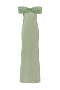 KADIE OFF SHOULDER MAXI DRESS - KEY LIME