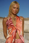 KAELI TIE FRONT HALTER TOP - KAELI BERRY