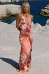 KAELI TIE FRONT HALTER MAXI DRESS - KAELI BERRY