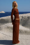 KAMILLA TWIST MAXI SKIRT - CHOCOLATE