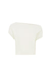 KAMRYN ONE SHOULDER KNIT TOP - WHITE
