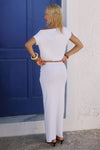 KAMRYN ONE SHOULDER KNIT TOP - WHITE