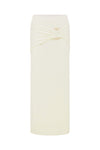 KAMRYN SIDE TIE KNIT MAXI SKIRT - WHITE