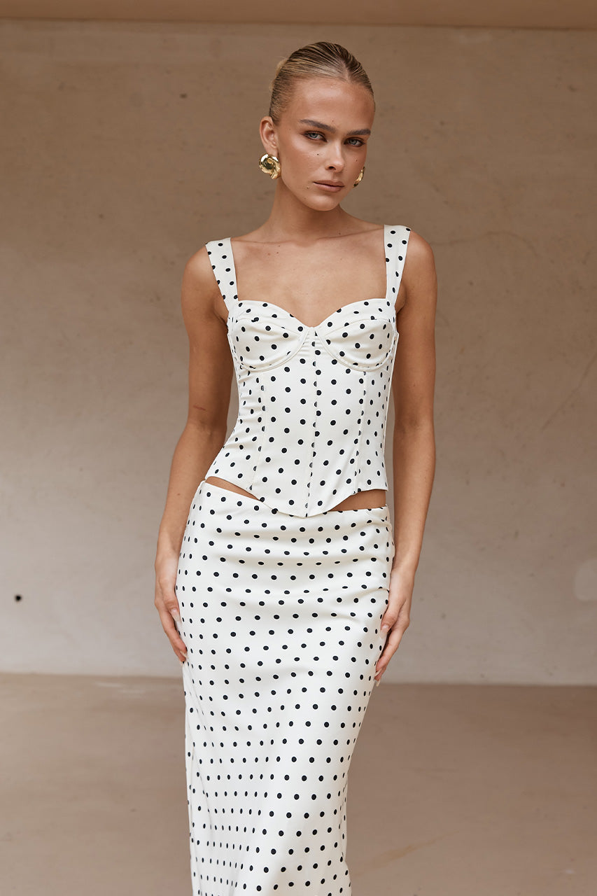 KARLITA BUSTIER - WHITE POLKA