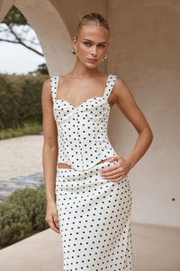 KARLITA BUSTIER - WHITE POLKA