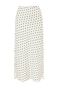 KARLITA MIDI SKIRT - WHITE POLKA