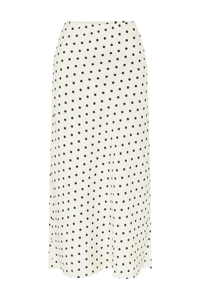 KARLITA MIDI SKIRT - WHITE POLKA