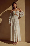 KARMA MAXI DRESS - WHITE POLKA