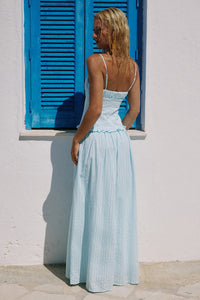 KEILY SQUARE NECK MAXI DRESS - BLUE