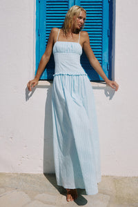 KEILY SQUARE NECK MAXI DRESS - BLUE