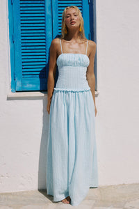 KEILY SQUARE NECK MAXI DRESS - BLUE