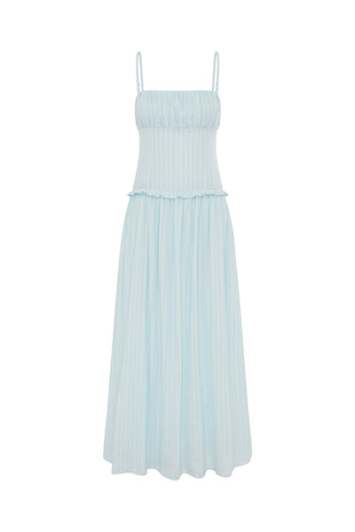 KEILY SQUARE NECK MAXI DRESS - BLUE