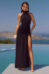 KESARI HIGH NECK MAXI DRESS - BLACK