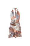 KIATA PLUNGE V-NECK MINI DRESS - ZARLA CHOC