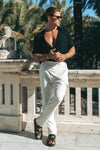 KILIAN PANT - WHITE PINSTRIPE