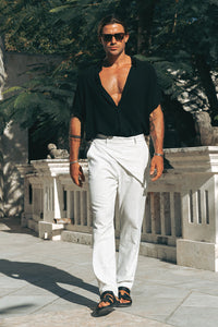 KILIAN PANT - WHITE PINSTRIPE