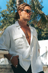 KILIAN SHIRT - WHITE PINSTRIPE