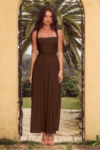 KIMBA MAXI DRESS - CHOCOLATE